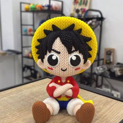 Figura Luffy (One Piece) Efecto Crochet